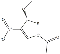 (5R)-2-Acetyl-4-nitro-5-methoxy-2,5-dihydrothiophen-2-ide,,结构式