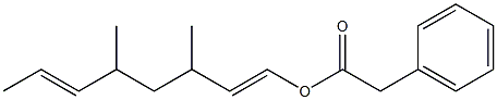 Phenylacetic acid 3,5-dimethyl-1,6-octadienyl ester Structure
