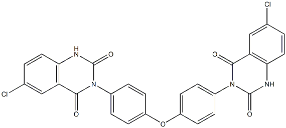 3,3'-[オキシビス(4,1-フェニレン)]ビス[6-クロロキナゾリン-2,4(1H,3H)-ジオン] 化学構造式