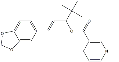 1-Methyl-1,4-dihydro-3-pyridinecarboxylic acid (E)-1-(3,4-methylenedioxyphenyl)-4,4-dimethyl-1-penten-3-yl ester Struktur