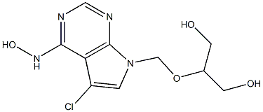 4-Hydroxyamino-5-chloro-7-(2-hydroxy-1-hydroxymethylethoxymethyl)-7H-pyrrolo[2,3-d]pyrimidine Structure