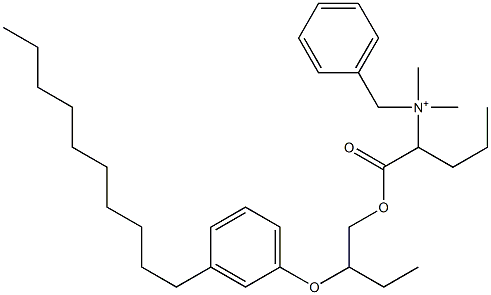 N,N-Dimethyl-N-benzyl-N-[1-[[2-(3-decylphenyloxy)butyl]oxycarbonyl]butyl]aminium Struktur