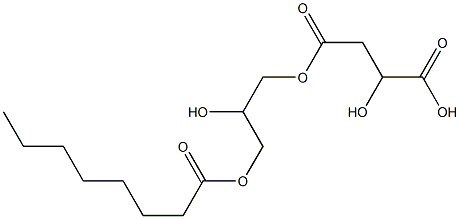 2-Hydroxybutanedioic acid hydrogen 4-[2-hydroxy-3-(octanoyloxy)propyl] ester Struktur