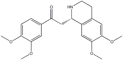 (1S)-1-[(3-メトキシ-4-メトキシフェニル)カルボニルメチル]-6,7-ジメトキシ-1,2,3,4-テトラヒドロイソキノリン 化学構造式