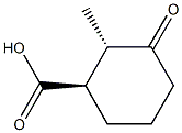 (1R,2S)-2-メチル-3-オキソシクロヘキサン-1-カルボン酸 化学構造式