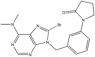 6-Dimethylamino-8-bromo-9-(3-(2-oxo-1-pyrrolidinyl)benzyl)-9H-purine,,结构式