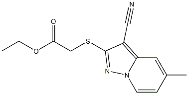 [(5-Methyl-3-cyanopyrazolo[1,5-a]pyridin-2-yl)thio]acetic acid ethyl ester Struktur