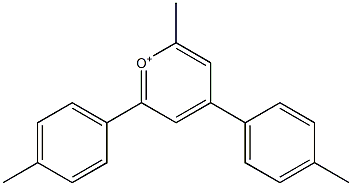 2-Methyl-4,6-bis(4-methylphenyl)pyrylium Struktur