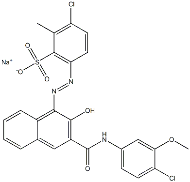 3-Chloro-2-methyl-6-[[3-[[(4-chloro-3-methoxyphenyl)amino]carbonyl]-2-hydroxy-1-naphtyl]azo]benzenesulfonic acid sodium salt