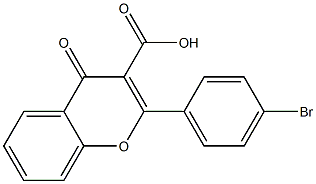 2-[4-ブロモフェニル]-4-オキソ-4H-1-ベンゾピラン-3-カルボン酸 化学構造式