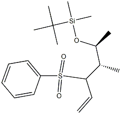 (4S,5S)-5-(tert-ブチルジメチルシロキシ)-4-メチル-3-フェニルスルホニル-1-ヘキセン 化学構造式