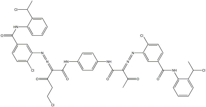 3,3'-[2-(Chloromethyl)-1,4-phenylenebis[iminocarbonyl(acetylmethylene)azo]]bis[N-[2-(1-chloroethyl)phenyl]-4-chlorobenzamide] Structure