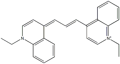1-エチル-4-[3-[1-エチル-4(1H)-キノリニリデン]-1-プロペニル]キノリニウム 化学構造式