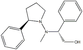 (2R)-2-Phenyl-1-[N-methyl-N-[(1R)-2-hydroxy-1-phenylethyl]amino]pyrrolidine Structure