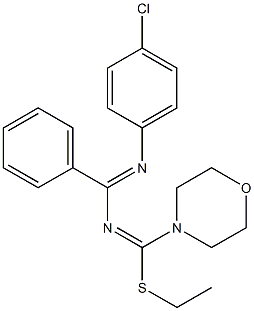 4-モルホリノ-4-エチルチオ-1-(4-クロロフェニル)-2-フェニル-1,3-ジアザ-1,3-ブタジエン 化学構造式