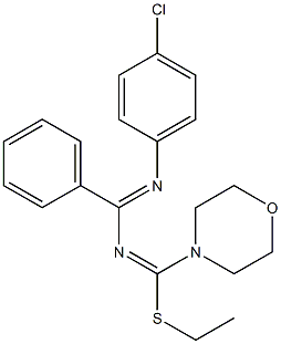 4-Morpholino-4-ethylthio-1-(4-chlorophenyl)-2-phenyl-1,3-diaza-1,3-butadiene,,结构式