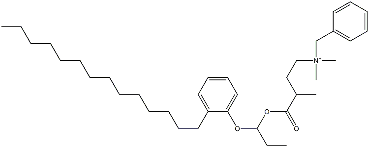 N,N-Dimethyl-N-benzyl-N-[3-[[1-(2-tetradecylphenyloxy)propyl]oxycarbonyl]butyl]aminium Structure