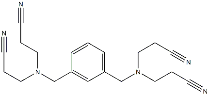 N,N,N',N'-テトラ(2-シアノエチル)-m-キシレン-α,α'-ジアミン 化学構造式