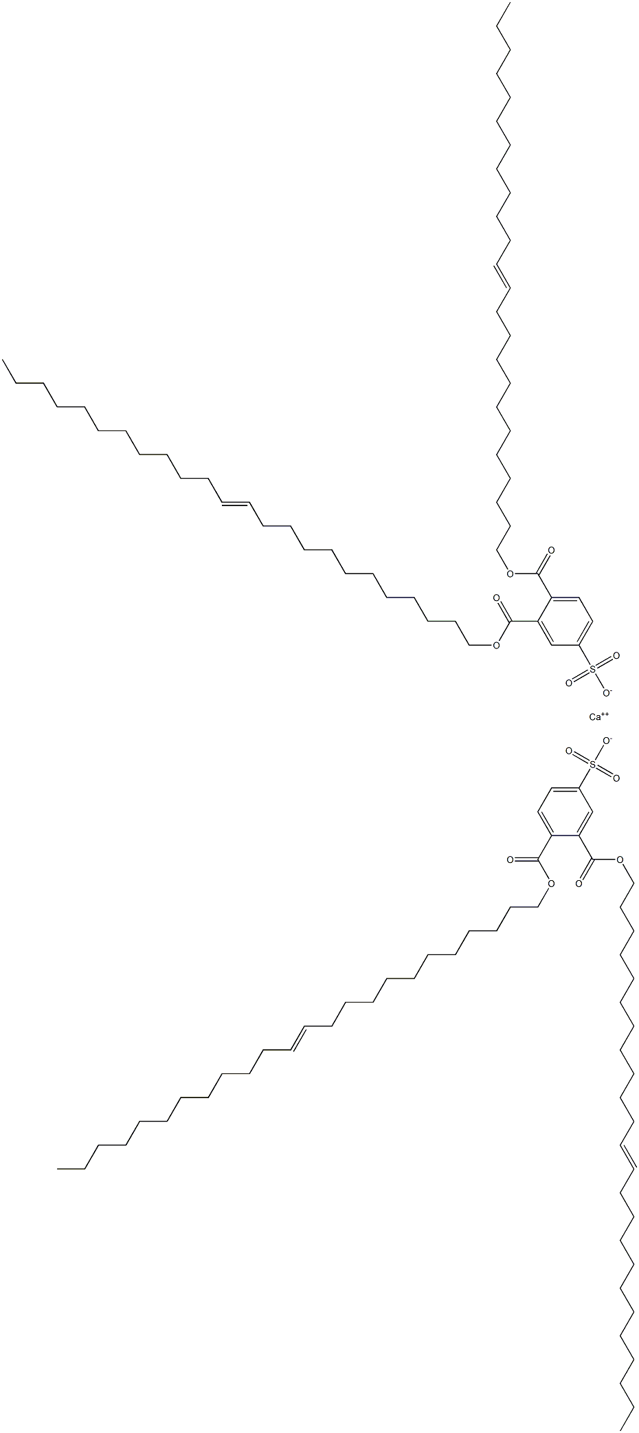 Bis[3,4-di(12-tetracosenyloxycarbonyl)benzenesulfonic acid]calcium salt Structure