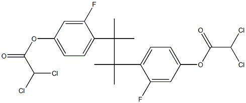 4,4'-(1,1,2,2-Tetramethyl-1,2-ethanediyl)bis(3-fluorophenol dichloroacetate) Structure