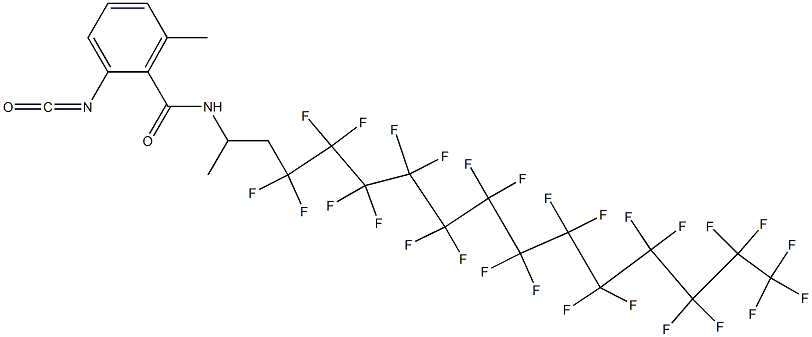 2-イソシアナト-6-メチル-N-[2-(ヘプタコサフルオロトリデシル)-1-メチルエチル]ベンズアミド 化学構造式