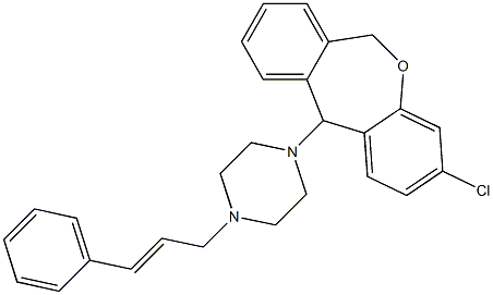 11-(4-シンナミル-1-ピペラジニル)-3-クロロ-6,11-ジヒドロジベンゾ[b,e]オキセピン 化学構造式