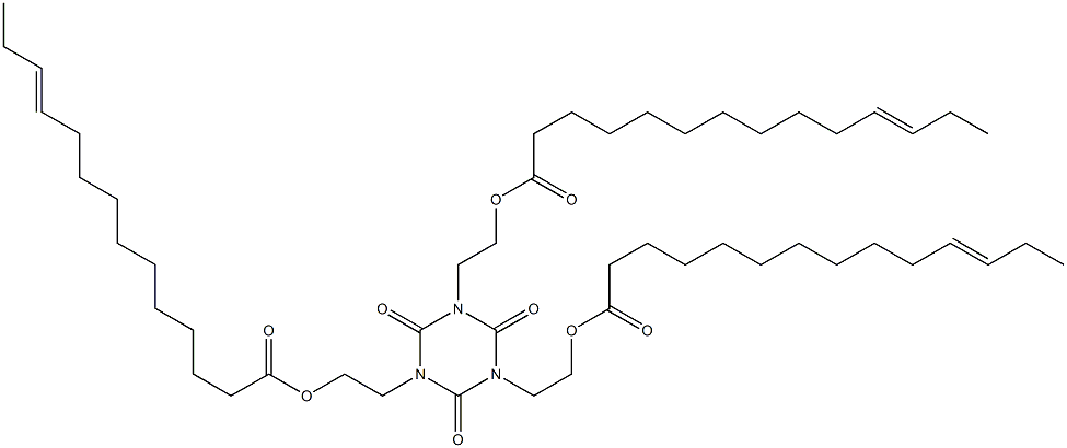 1,3,5-トリス[2-(11-テトラデセノイルオキシ)エチル]ヘキサヒドロ-1,3,5-トリアジン-2,4,6-トリオン 化学構造式