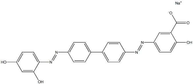 2-Hydroxy-5-[[4'-[(2,4-dihydroxyphenyl)azo]-1,1'-biphenyl-4-yl]azo]benzoic acid sodium salt 结构式