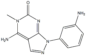 4-Amino-1-(3-aminophenyl)-5-methyl-1H-pyrazolo[3,4-d]pyrimidin-6(5H)-one Structure