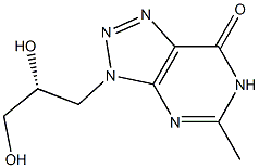 5-Methyl-3,6-dihydro-3-[(R)-2,3-dihydroxypropyl]-7H-1,2,3-triazolo[4,5-d]pyrimidin-7-one Struktur