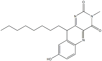 3-Methyl-10-octyl-8-hydroxypyrimido[5,4-b]quinoline-2,4(3H,10H)-dione Struktur