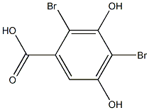 2,4-ジブロモ-3,5-ジヒドロキシ安息香酸 化学構造式