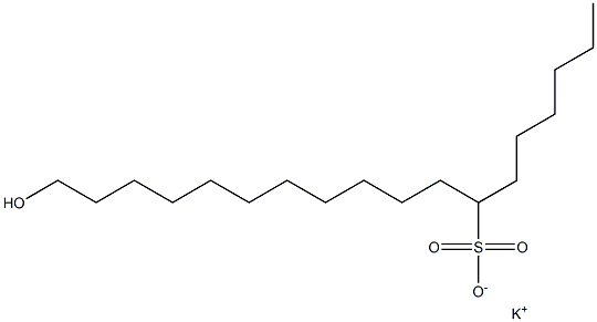18-Hydroxyoctadecane-7-sulfonic acid potassium salt Structure
