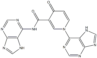 1,N-ビス(7H-プリン-6-イル)-1,4-ジヒドロ-4-オキソピリジン-3-カルボアミド 化学構造式