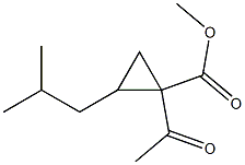 2-Isobutyl-1-acetylcyclopropane-1-carboxylic acid methyl ester Struktur