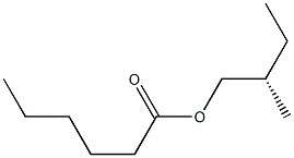 (+)-ヘキサン酸(S)-2-メチルブチル 化学構造式