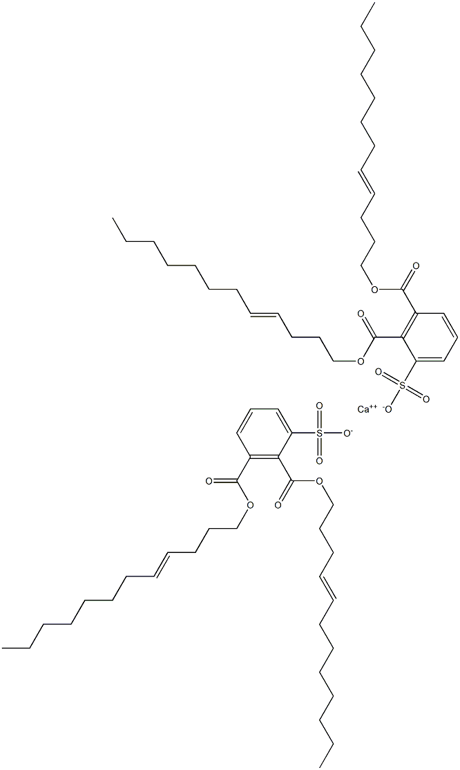 Bis[2,3-di(4-dodecenyloxycarbonyl)benzenesulfonic acid]calcium salt Structure