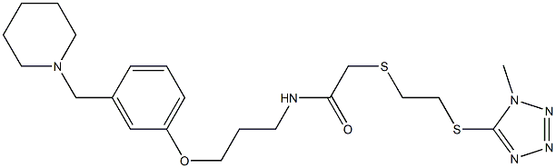  N-[3-[3-(Piperidinomethyl)phenoxy]propyl]-2-[2-[(1-methyl-1H-tetrazol-5-yl)thio]ethylthio]acetamide