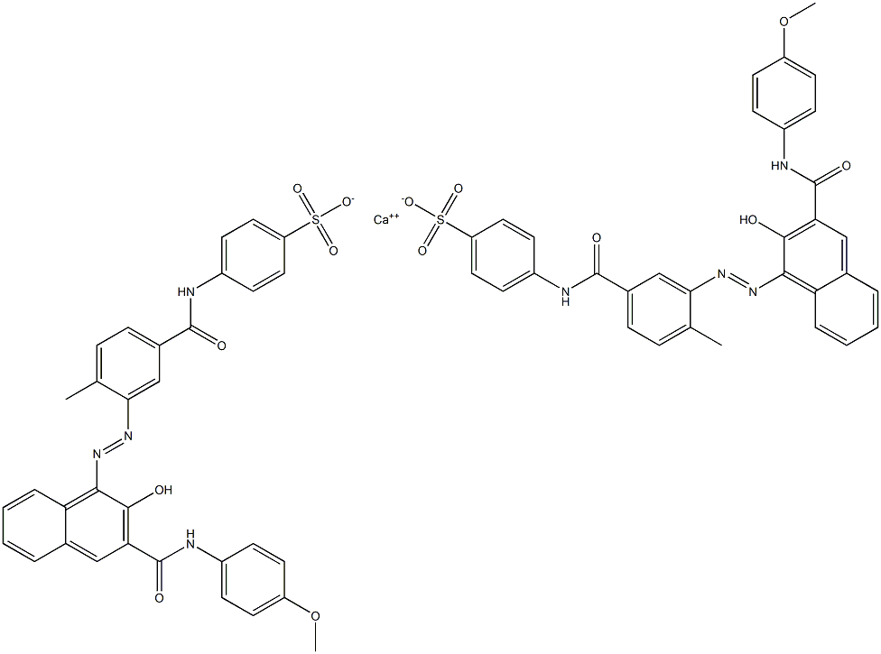 4'-[3-[2-Hydroxy-3-[N-(p-methoxyphenyl)]carbamoylnaphthylazo]-4-methylbenzoylamino]benzenesulfonic acid calcium salt|