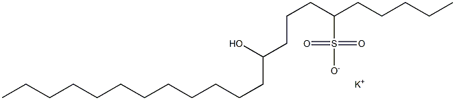 10-Hydroxydocosane-6-sulfonic acid potassium salt 结构式