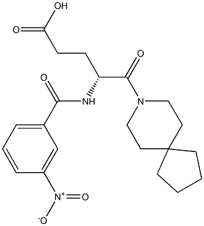 (R)-4-(3-Nitrobenzoylamino)-5-oxo-5-(8-azaspiro[4.5]decan-8-yl)valeric acid,,结构式