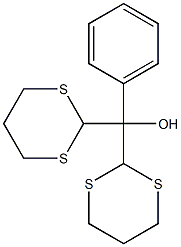 フェニルビス(1,3-ジチアン-2-イル)メタノール 化学構造式