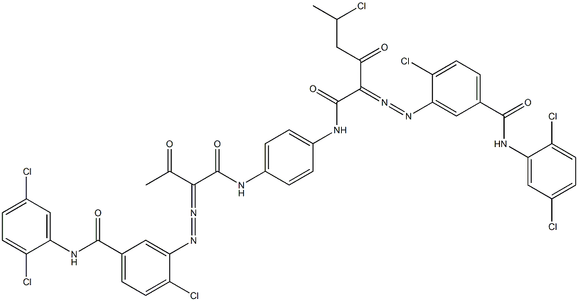 3,3'-[2-(1-Chloroethyl)-1,4-phenylenebis[iminocarbonyl(acetylmethylene)azo]]bis[N-(2,5-dichlorophenyl)-4-chlorobenzamide] 结构式