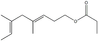 Propionic acid 4,6-dimethyl-3,6-octadienyl ester Struktur