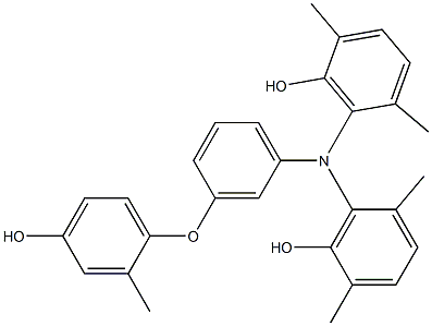 N,N-Bis(6-hydroxy-2,5-dimethylphenyl)-3-(4-hydroxy-2-methylphenoxy)benzenamine Structure