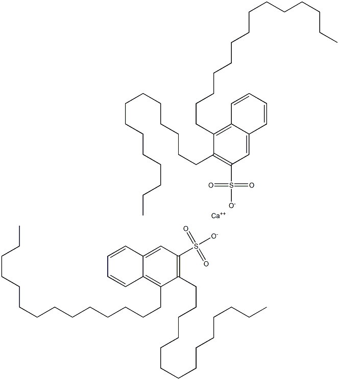 Bis(3,4-ditetradecyl-2-naphthalenesulfonic acid)calcium salt Structure