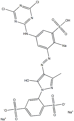 2-[4-[5-(4,6-Dichloro-1,3,5-triazin-2-ylamino)-2-sodiosulfophenylazo]-5-hydroxy-3-methyl-1H-pyrazol-1-yl]-1,4-benzenedisulfonic acid disodium salt