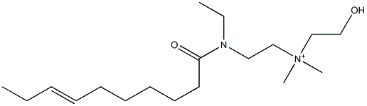 2-[N-エチル-N-(7-デセノイル)アミノ]-N-(2-ヒドロキシエチル)-N,N-ジメチルエタンアミニウム 化学構造式