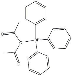 [(2,4-ジオキソペンタン-3-イド)-3-イル]トリフェニルビスムトニウム 化学構造式
