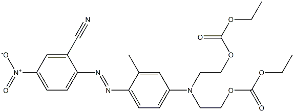 2-[4-[N,N-Bis(2-ethoxycarbonyloxyethyl)amino]-2-methylphenylazo]-5-nitrobenzonitrile Structure